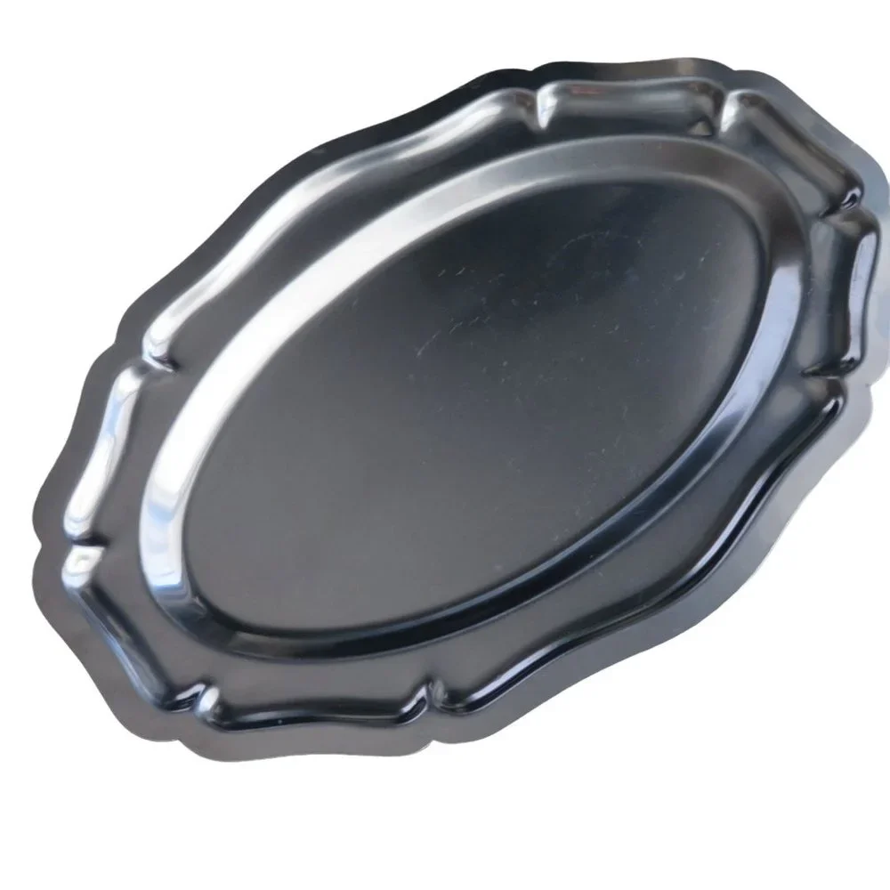 Vintage Stainless Steel Tray Vanity Serving Trinket Cosmetic Dresser Table